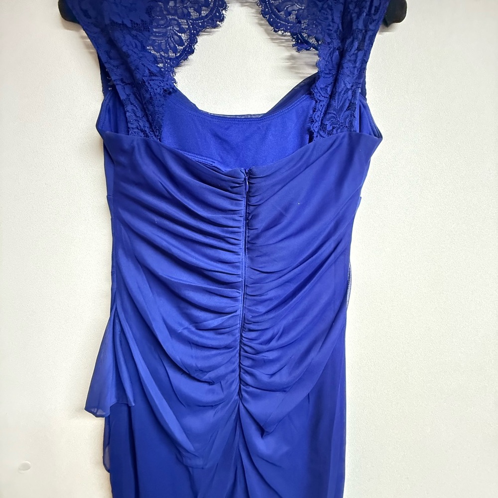 Xscape Royal Blue Lace Mini Dress - Picture 12 of 13